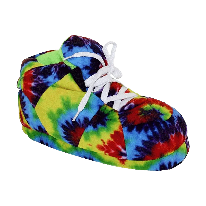 Men's slippers with a leather sole for a classic lookTie-Dye Hippie