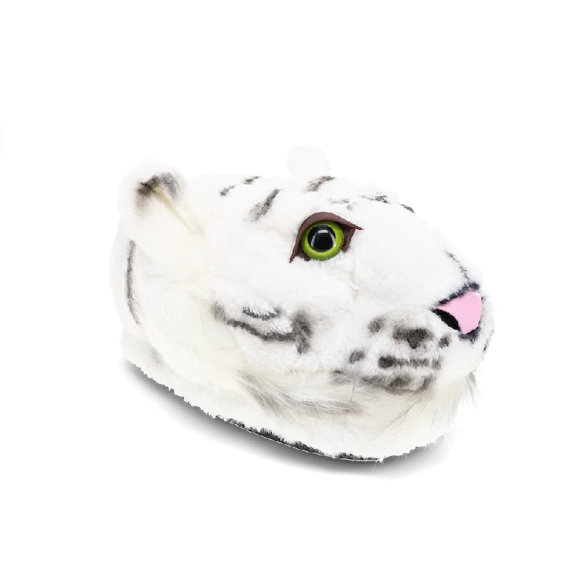 Leather men's slippers with a mule styleWhite Tiger Slippers