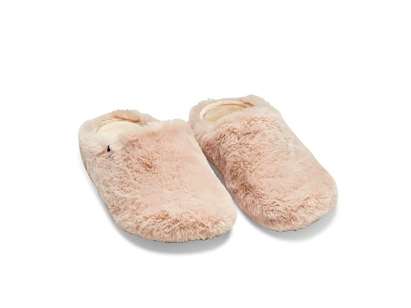 Men's slippers with a removable insole for cleaningCream eco fluffy faux fur mule slippers, 100% recycled Men's slippers with a removable insole for cleaningCream eco fluffy faux fur mule slippers, 100% recycled
