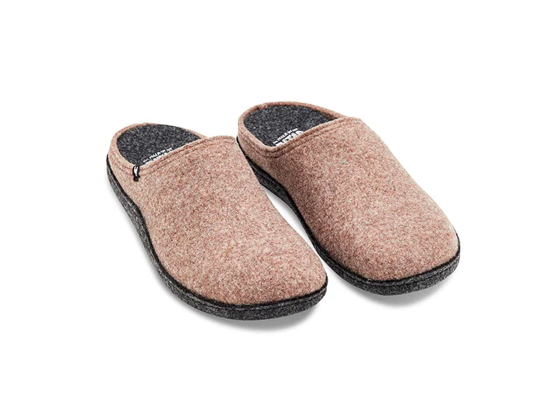 Men's slippers with a padded footbed for all - day comfortWomen's non-slip taupe soft recycled felt mule slippers, 100% recycled materials Men's slippers with a padded footbed for all - day comfortWomen's non-slip taupe soft recycled felt mule slippers, 100% recycled materials