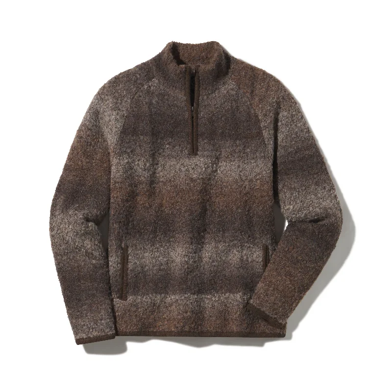 Men's Cable - Knit Turtleneck Merino Wool Sweater in Charcoal for a Winter Business LookAmbassador Boucle Half Zip Sweater - Brown Men's Cable - Knit Turtleneck Merino Wool Sweater in Charcoal for a Winter Business LookAmbassador Boucle Half Zip Sweater - Brown