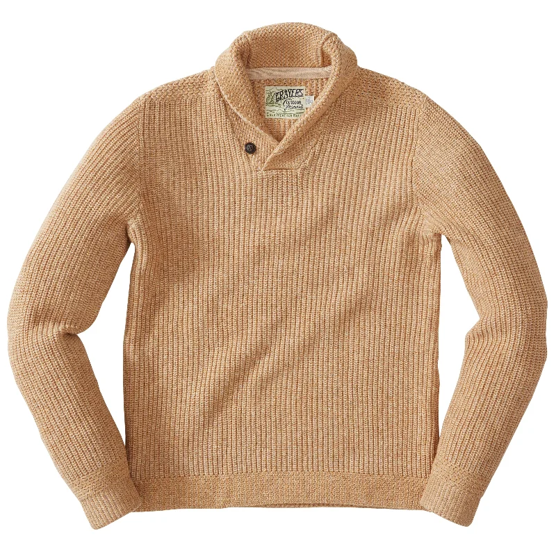 Men's Embroidered Floral Patterned Silk - Blend Sweater in Cream for a Spring - Inspired LookBelmont Plaited Shawl Pullover - Caramel Men's Embroidered Floral Patterned Silk - Blend Sweater in Cream for a Spring - Inspired LookBelmont Plaited Shawl Pullover - Caramel