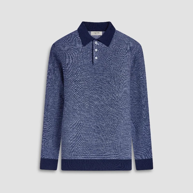 Men's Zip - Up Fleece - Lined Sweater in Black with Thumbholes for Outdoor Winter ActivitiesBird's Eye Jacquard Polo Sweater Men's Zip - Up Fleece - Lined Sweater in Black with Thumbholes for Outdoor Winter ActivitiesBird's Eye Jacquard Polo Sweater