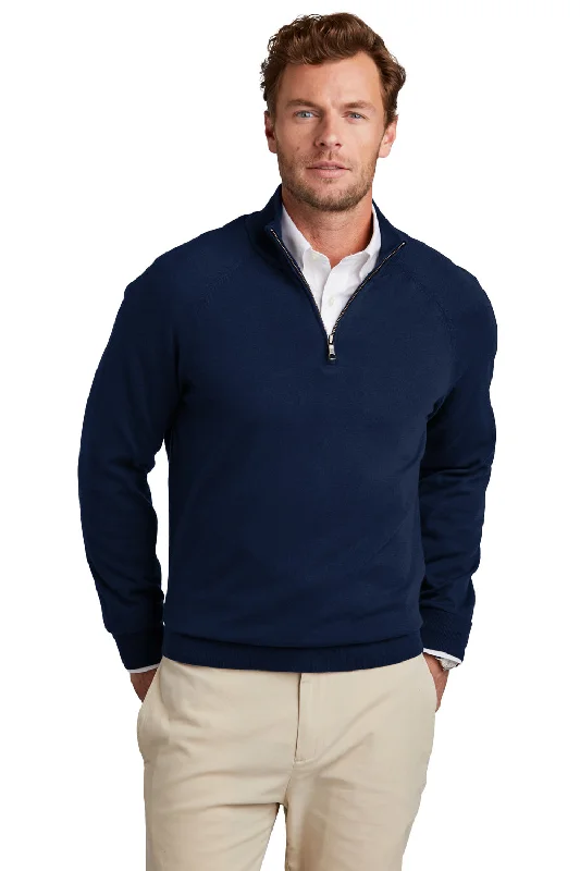 Men's Shearling - Lined Leather Sweater in Brown for a Rugged and Warm Winter EnsembleBrooks Brothers Mens Long Sleeve 1/4 Zip Sweater - Navy Blue Men's Shearling - Lined Leather Sweater in Brown for a Rugged and Warm Winter EnsembleBrooks Brothers Mens Long Sleeve 1/4 Zip Sweater - Navy Blue