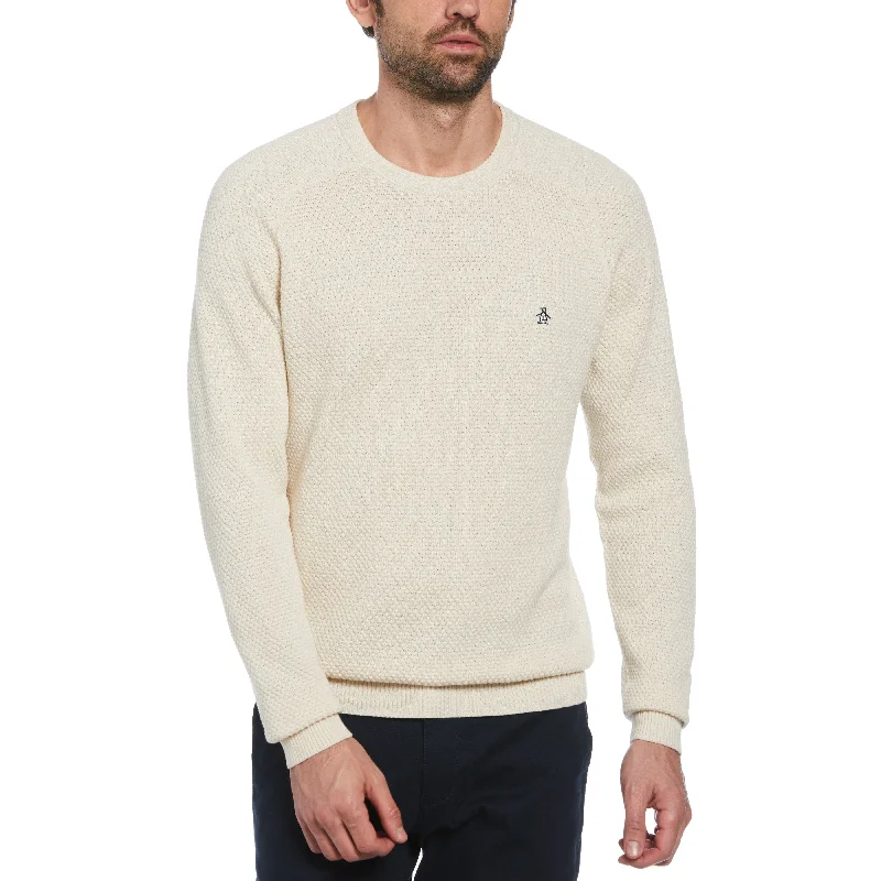 Men's Shearling - Lined Leather Sweater in Brown for a Rugged and Warm Winter EnsembleBubble Stitch Sweater Men's Shearling - Lined Leather Sweater in Brown for a Rugged and Warm Winter EnsembleBubble Stitch Sweater