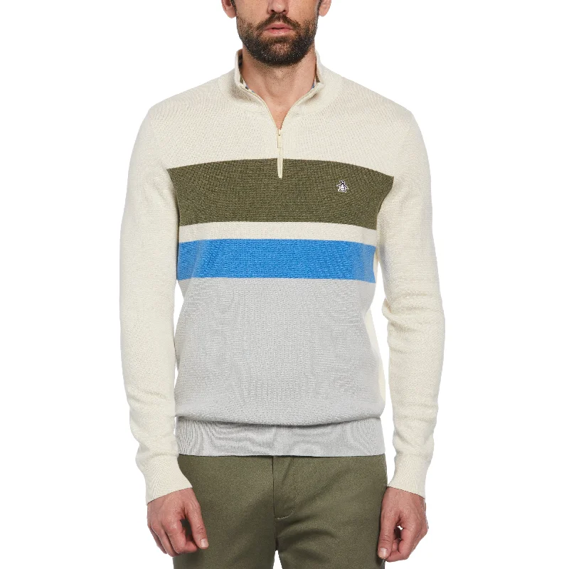 Plus Size Men's V - Neck Cashmere - Blend Sweater in Navy with Ribbed Trim for a Classic StyleChest Stripe 1/4 Zip Sweater Plus Size Men's V - Neck Cashmere - Blend Sweater in Navy with Ribbed Trim for a Classic StyleChest Stripe 1/4 Zip Sweater