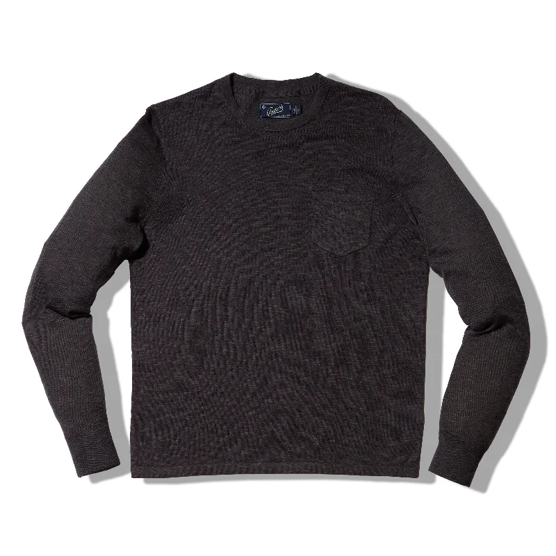 Men's Chunky Knit Fair Isle Patterned Wool Sweater in Multicolor for a Festive Holiday OutfitCloud Cotton Sweater Crew - Charcoal Men's Chunky Knit Fair Isle Patterned Wool Sweater in Multicolor for a Festive Holiday OutfitCloud Cotton Sweater Crew - Charcoal