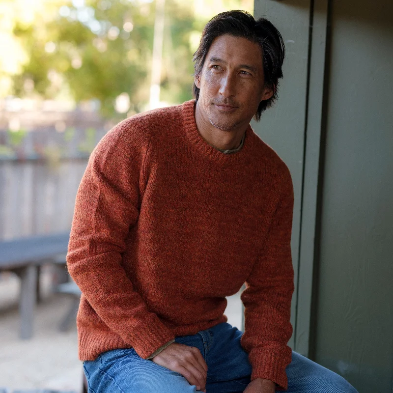 Plus Size Men's Distressed Denim - Look Sweater in Blue for a Trendy and Edgy StyleCollegiate Melange Sweater Crew - Burnt Orange Plus Size Men's Distressed Denim - Look Sweater in Blue for a Trendy and Edgy StyleCollegiate Melange Sweater Crew - Burnt Orange