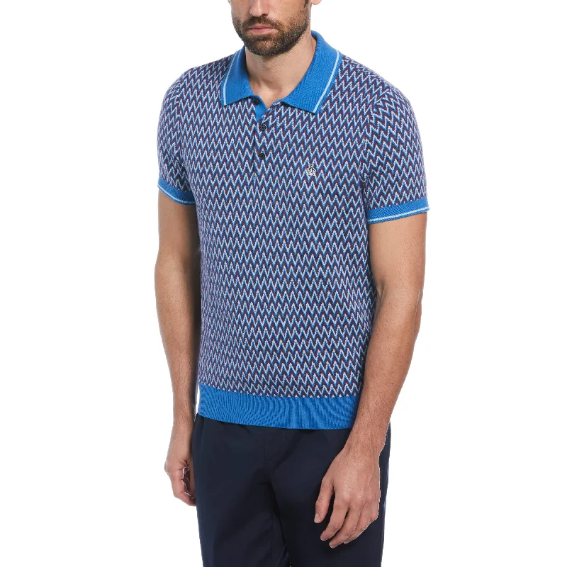 Men's Ribbed Bodycon Sweater in Red for a Sexy and Confident Night OutCotton Jacquard Sweater Polo Men's Ribbed Bodycon Sweater in Red for a Sexy and Confident Night OutCotton Jacquard Sweater Polo