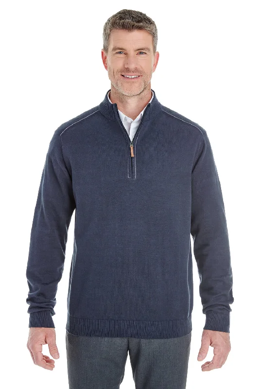 Plus Size Men's V - Neck Cashmere - Blend Sweater in Navy with Ribbed Trim for a Classic StyleDevon & Jones Mens Manchester Jersey 1/4 Zip Sweater - Navy Blue - Closeout Plus Size Men's V - Neck Cashmere - Blend Sweater in Navy with Ribbed Trim for a Classic StyleDevon & Jones Mens Manchester Jersey 1/4 Zip Sweater - Navy Blue - Closeout
