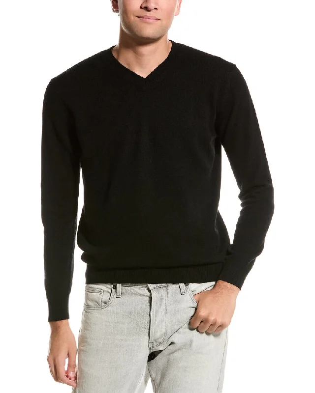 Regular Fit Men's Mock - Neck Sweater in Teal with a Side Slit for a Modern Office AttireForte Cashmere V-Neck Cashmere Sweater Regular Fit Men's Mock - Neck Sweater in Teal with a Side Slit for a Modern Office AttireForte Cashmere V-Neck Cashmere Sweater