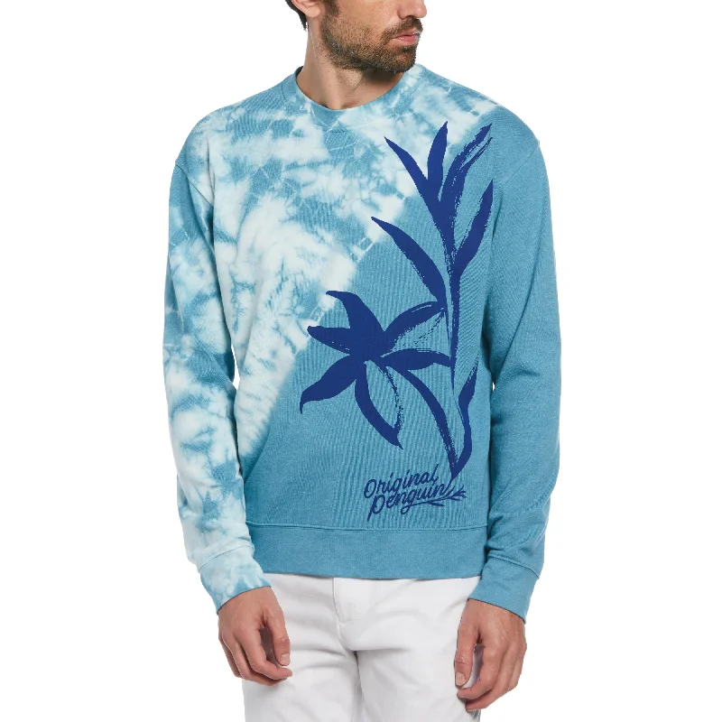 Slim Fit Men's Long - Sleeve Cotton - Linen Blend Sweater in Beige for a Summer Casual LookFrench Terry Tie Dye Crew Neck Sweater Slim Fit Men's Long - Sleeve Cotton - Linen Blend Sweater in Beige for a Summer Casual LookFrench Terry Tie Dye Crew Neck Sweater