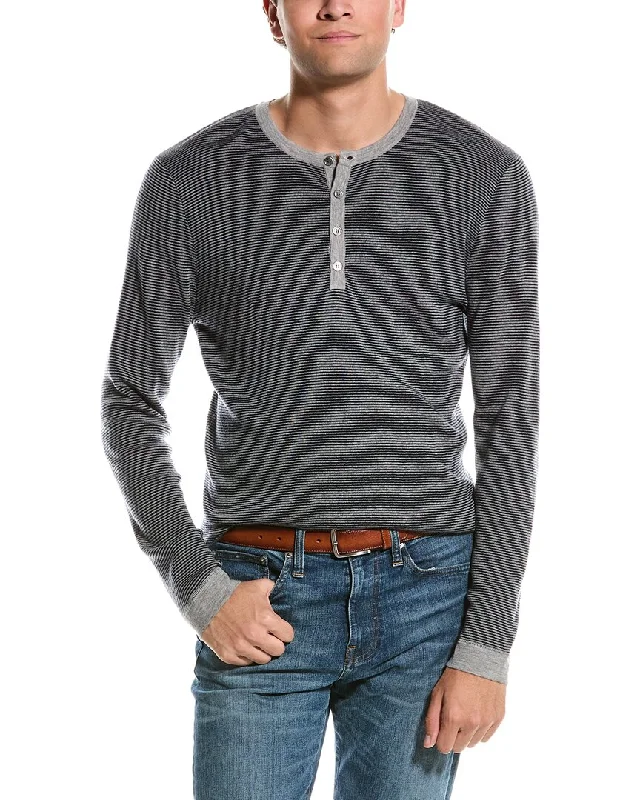 Plus Size Men's Distressed Denim - Look Sweater in Blue for a Trendy and Edgy StyleKier + J Wool & Cashmere-Blend Henley Plus Size Men's Distressed Denim - Look Sweater in Blue for a Trendy and Edgy StyleKier + J Wool & Cashmere-Blend Henley
