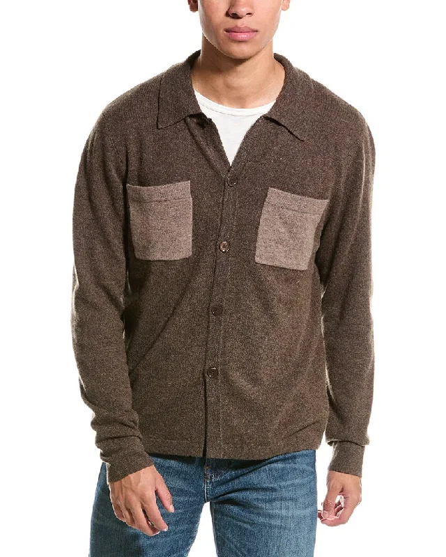 Regular Fit Men's Heathered Knit Sweater in Charcoal for a Laid - Back Weekend LookKier+J Wool & Cashmere-Blend Overshirt Regular Fit Men's Heathered Knit Sweater in Charcoal for a Laid - Back Weekend LookKier+J Wool & Cashmere-Blend Overshirt