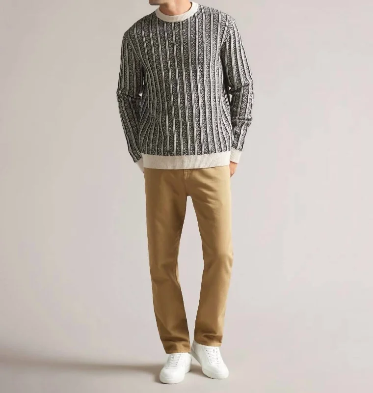 Plus Size Men's Open - Front Cardigan Sweater in Burgundy with Buttons for a Stylish LayerMen's Buzzad Textured Pullover Sweater In Black White