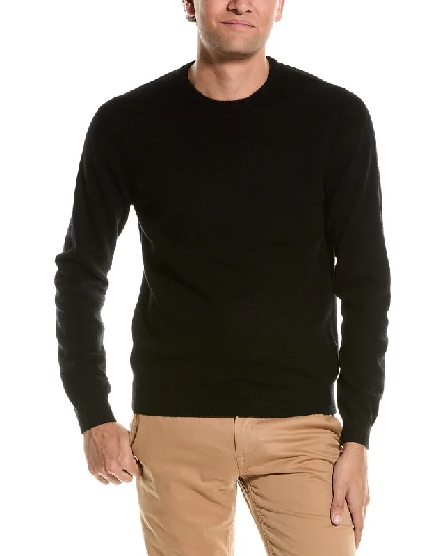 Regular Fit Men's Mock - Neck Sweater in Teal with a Side Slit for a Modern Office AttireMette Crewneck Cashmere Sweater Regular Fit Men's Mock - Neck Sweater in Teal with a Side Slit for a Modern Office AttireMette Crewneck Cashmere Sweater