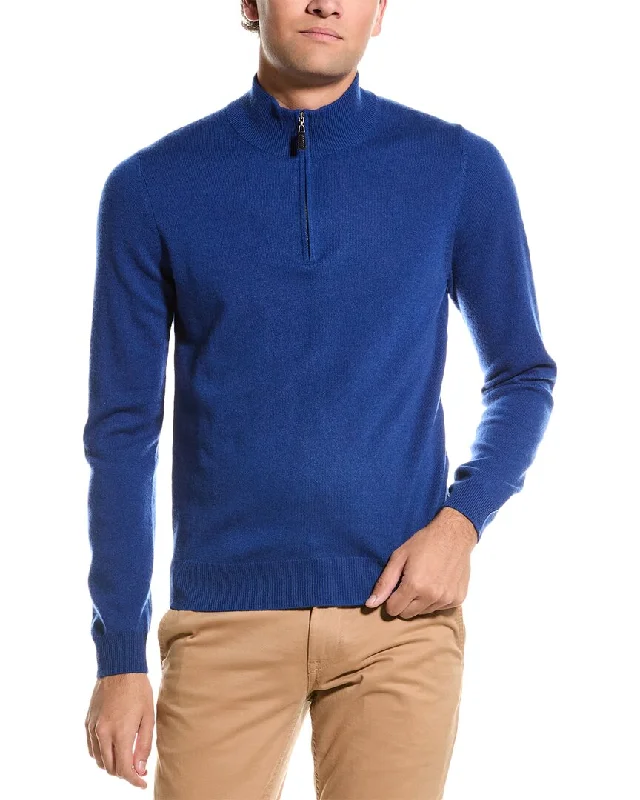 Men's Fuzzy Mohair - Blend Sweater in Light Pink for a Soft and Stylish LookMette Quarter Zip Cashmere Pullover Men's Fuzzy Mohair - Blend Sweater in Light Pink for a Soft and Stylish LookMette Quarter Zip Cashmere Pullover