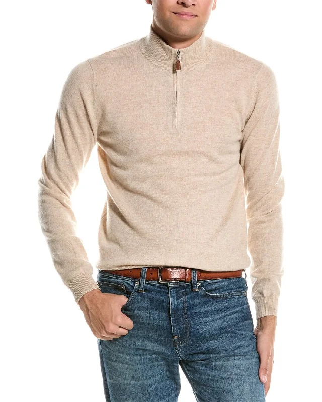 Regular Fit Men's Mock - Neck Sweater in Teal with a Side Slit for a Modern Office AttireMette Quarter Zip Cashmere Pullover Regular Fit Men's Mock - Neck Sweater in Teal with a Side Slit for a Modern Office AttireMette Quarter Zip Cashmere Pullover