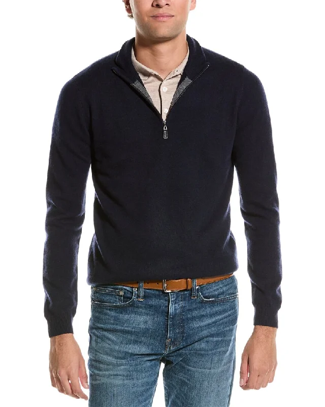 Regular Fit Men's Heathered Knit Sweater in Charcoal for a Laid - Back Weekend LookMette Quarter Zip Cashmere Pullover Regular Fit Men's Heathered Knit Sweater in Charcoal for a Laid - Back Weekend LookMette Quarter Zip Cashmere Pullover