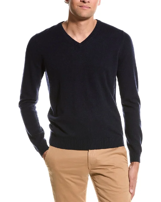 Plus Size Men's Striped Cotton - Blend Sweater in Navy and White for a Nautical - Themed VacationMette V-Neck Cashmere Sweater Plus Size Men's Striped Cotton - Blend Sweater in Navy and White for a Nautical - Themed VacationMette V-Neck Cashmere Sweater