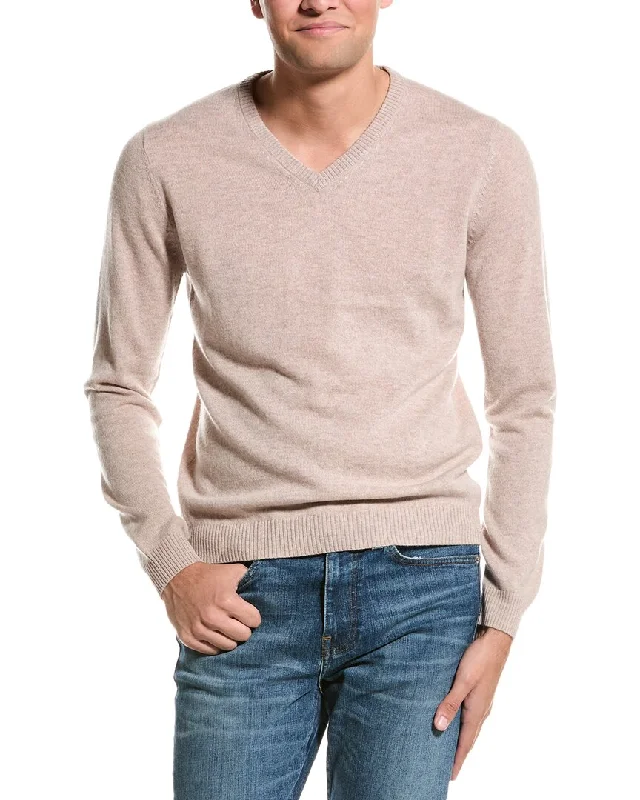 Slim Fit Men's Long - Sleeve Cotton - Linen Blend Sweater in Beige for a Summer Casual LookMette V-Neck Cashmere Sweater Slim Fit Men's Long - Sleeve Cotton - Linen Blend Sweater in Beige for a Summer Casual LookMette V-Neck Cashmere Sweater