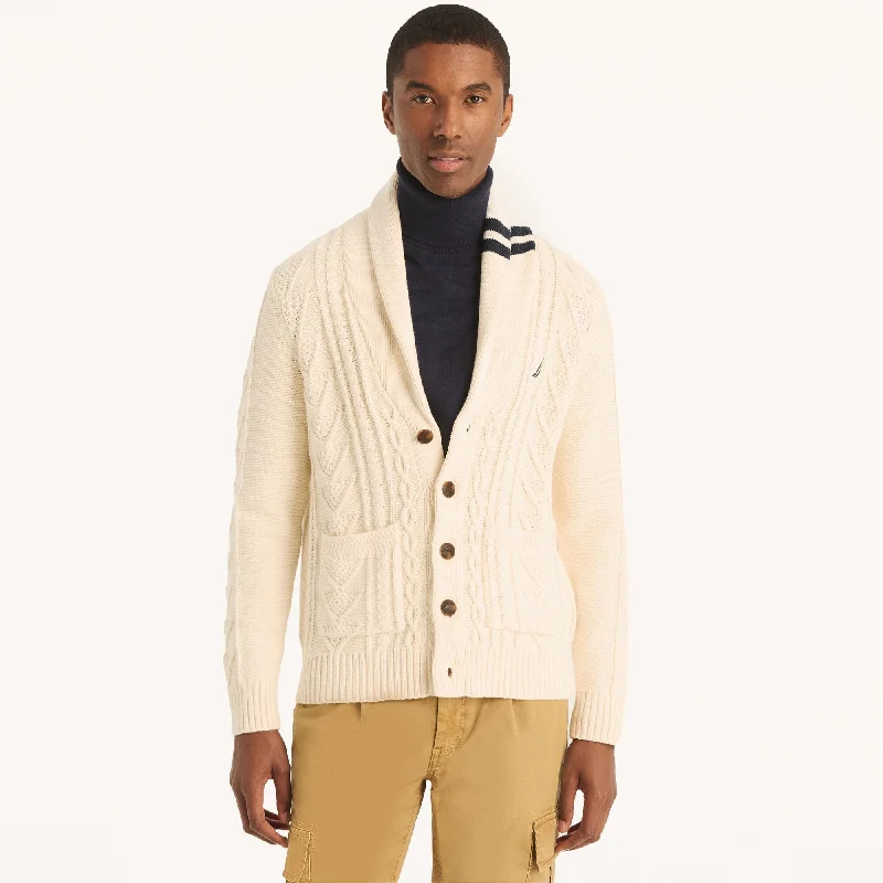 Nautica Mens Cable-Knit Cardigan