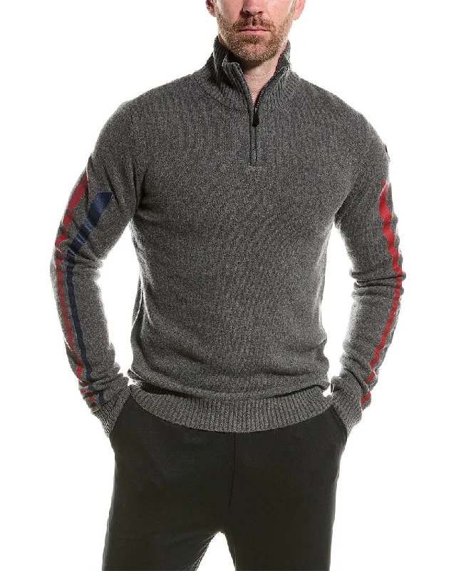 Plus Size Men's Striped Cotton - Blend Sweater in Navy and White for a Nautical - Themed VacationRossignol Signature Sleeve Wool & Cashmere-Blend 1/4-Zip Sweater Plus Size Men's Striped Cotton - Blend Sweater in Navy and White for a Nautical - Themed VacationRossignol Signature Sleeve Wool & Cashmere-Blend 1/4-Zip Sweater