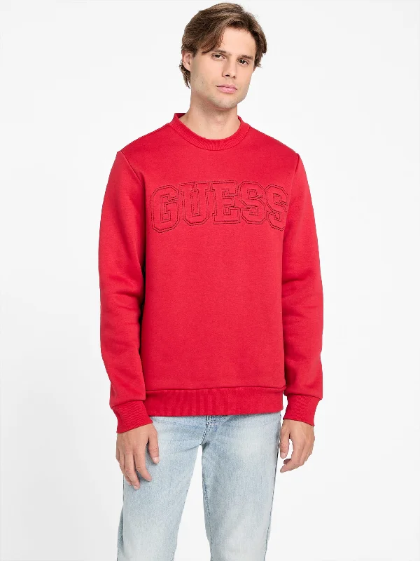 Men's Fuzzy Mohair - Blend Sweater in Light Pink for a Soft and Stylish LookSaul Logo Crewneck Pullover Men's Fuzzy Mohair - Blend Sweater in Light Pink for a Soft and Stylish LookSaul Logo Crewneck Pullover