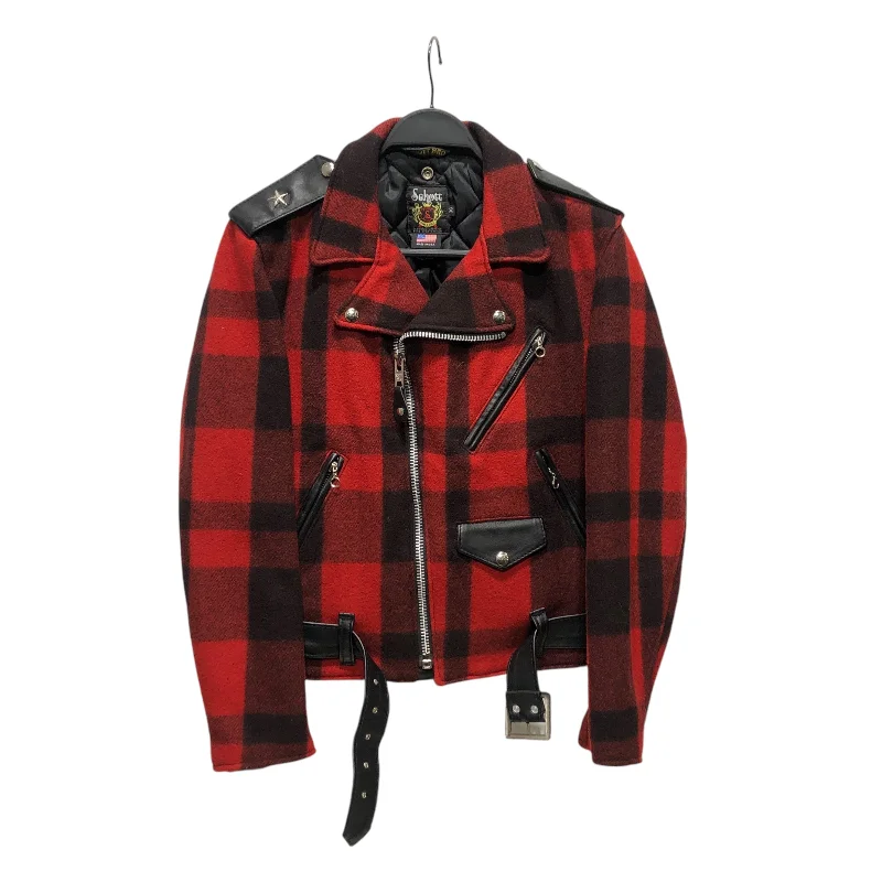 Men coats with a quilted pattern for added texture and warmthSchott/Jacket/36/Wool/RED/Plaid/ Men coats with a quilted pattern for added texture and warmthSchott/Jacket/36/Wool/RED/Plaid/