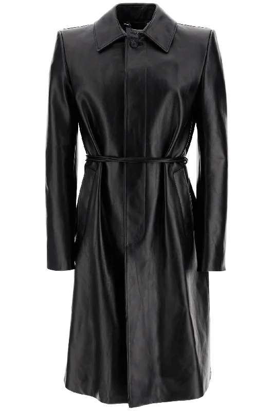 Men coats made of high - quality leather for a rugged and durable optionAlexander Mcqueen Men's Waterproof Leather Jacket With Voluminous Shoulders Men coats made of high - quality leather for a rugged and durable optionAlexander Mcqueen Men's Waterproof Leather Jacket With Voluminous Shoulders
