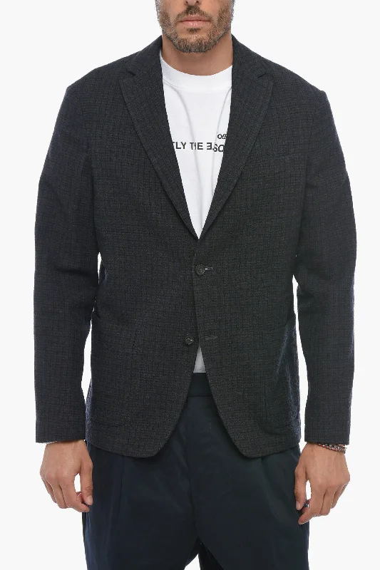 Men coats with a contrasting trim for a fashion - forward aestheticAltea Unlined ALFONSO Vichy Patterned Blazer Men coats with a contrasting trim for a fashion - forward aestheticAltea Unlined ALFONSO Vichy Patterned Blazer