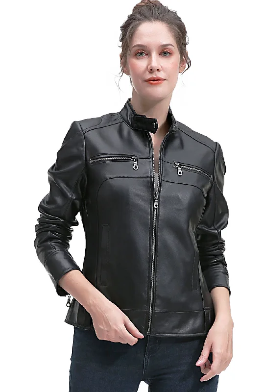 Men coats with a detachable faux - fur collar for a trendy and warm touchBGSD Women Adele Lambskin Leather Jacket Men coats with a detachable faux - fur collar for a trendy and warm touchBGSD Women Adele Lambskin Leather Jacket