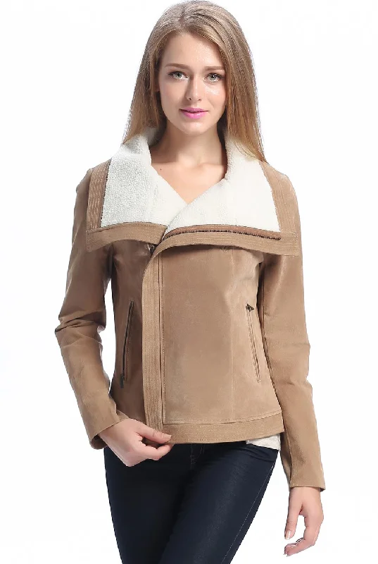 Men coats with a drawstring waist for a customizable fitBGSD Women Chana Suede Leather Jacket Men coats with a drawstring waist for a customizable fitBGSD Women Chana Suede Leather Jacket