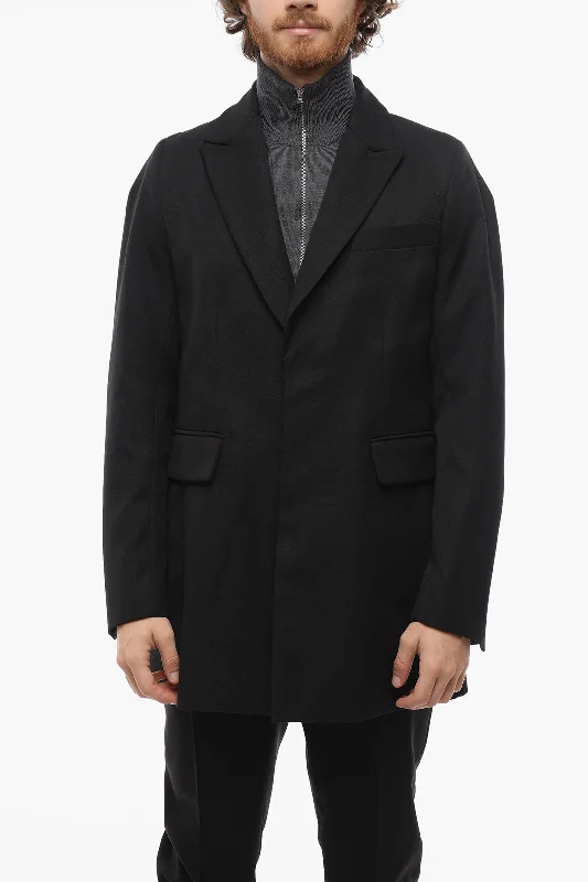Men coats with multiple inner pockets for convenient storage of essentialsBianca Saunders Side Vents Peak Lapel 3-Button Blazer M Standard Size Men coats with multiple inner pockets for convenient storage of essentialsBianca Saunders Side Vents Peak Lapel 3-Button Blazer M Standard Size