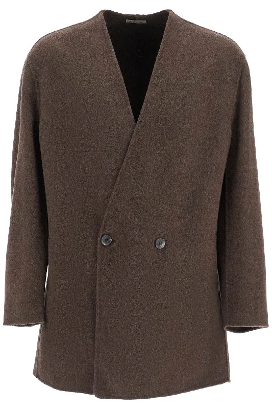 Men coats with a contrasting trim for a fashion - forward aestheticFear Of God Men's Blazer Without Lapels Men coats with a contrasting trim for a fashion - forward aestheticFear Of God Men's Blazer Without Lapels