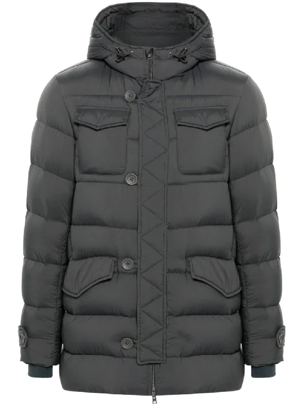 Men coats with a detachable faux - fur collar for a trendy and warm touchHerno Men's Coats Men coats with a detachable faux - fur collar for a trendy and warm touchHerno Men's Coats