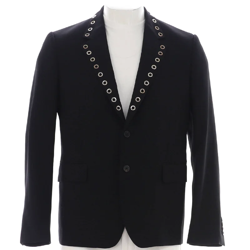 Men coats made of high - quality leather for a rugged and durable optionMen's Grommet Collar Blazer Wool Men coats made of high - quality leather for a rugged and durable optionMen's Grommet Collar Blazer Wool