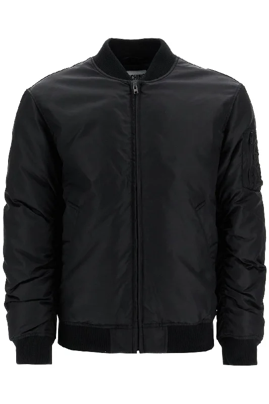 Men coats with a hooded design for added protection against the elementsMoschino Men's "Bomber Jacket With Time Men coats with a hooded design for added protection against the elementsMoschino Men's "Bomber Jacket With Time