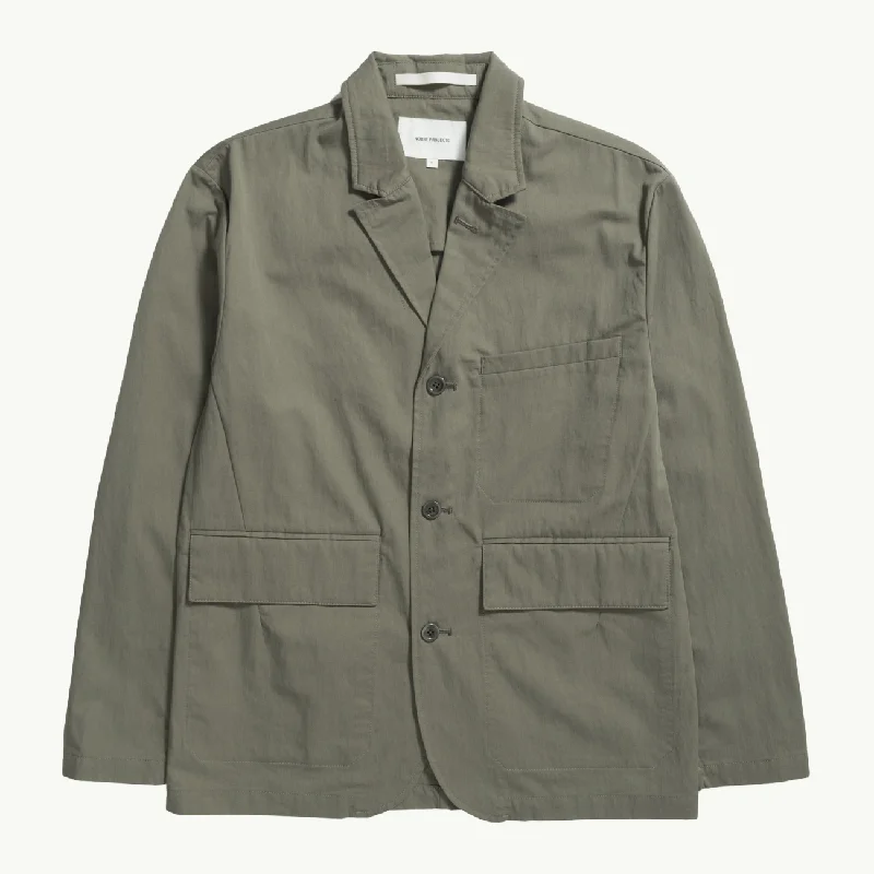 Men coats with a soft fleece interior for extra warmth and comfortNilas Fine Broken Twill Work Jacket - Sediment Green Men coats with a soft fleece interior for extra warmth and comfortNilas Fine Broken Twill Work Jacket - Sediment Green