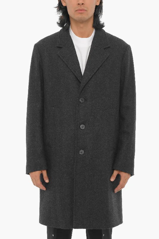 Men coats with a drawstring waist for a customizable fitNeil Barrett Wool Blend Slim Fit Single Breasted Coat Men coats with a drawstring waist for a customizable fitNeil Barrett Wool Blend Slim Fit Single Breasted Coat
