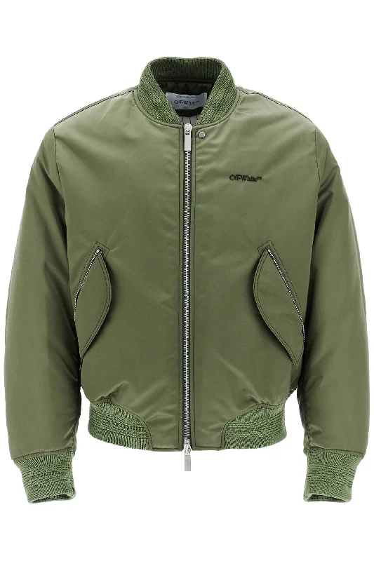 Men coats with multiple inner pockets for convenient storage of essentialsOff- Men's Padded Nylon Bomber Jacket Men coats with multiple inner pockets for convenient storage of essentialsOff- Men's Padded Nylon Bomber Jacket