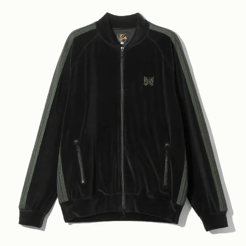 Men coats with a wind - resistant outer layer for blustery weatherRC Track Jacket Velour - Black/Green Men coats with a wind - resistant outer layer for blustery weatherRC Track Jacket Velour - Black/Green