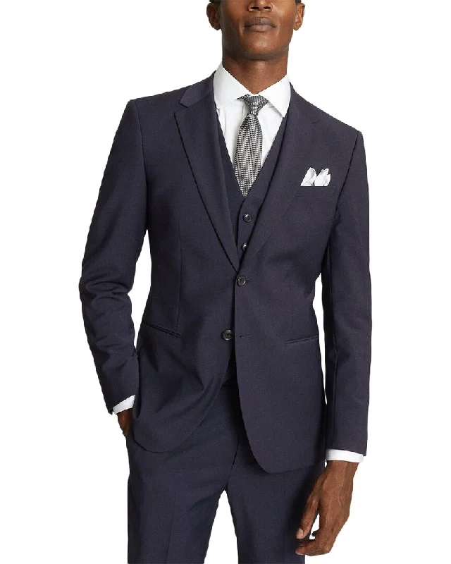 Men coats with a water - resistant finish for light rain and splashesReiss Hope Wool-Blend Notch Travel Jacket