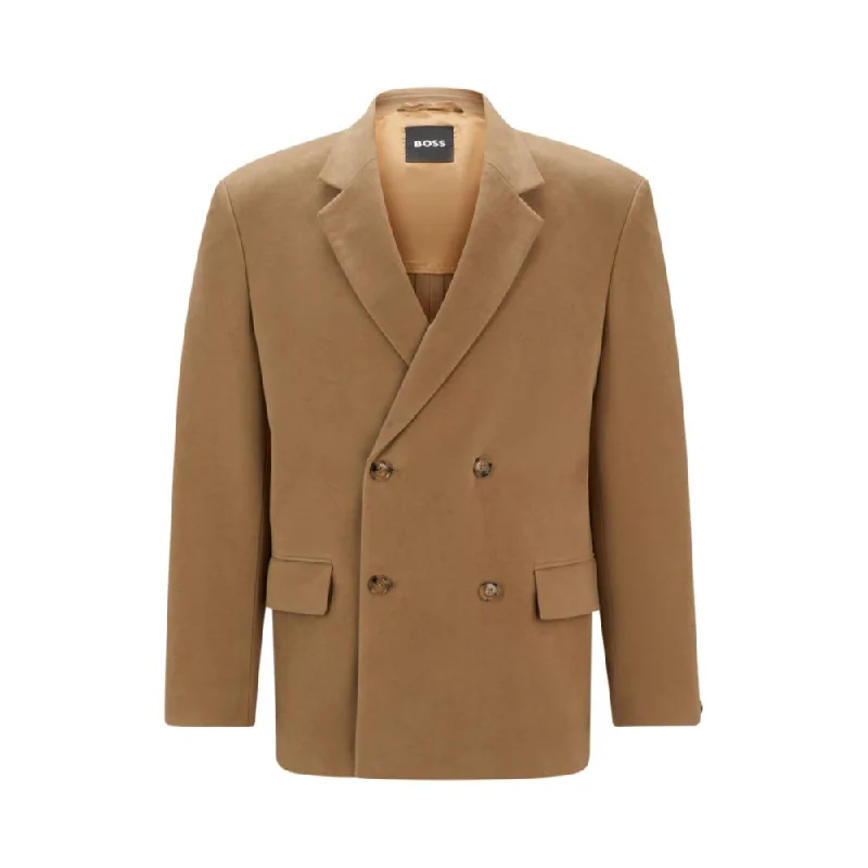 Relaxed-fit double-breasted jacket in cotton twill