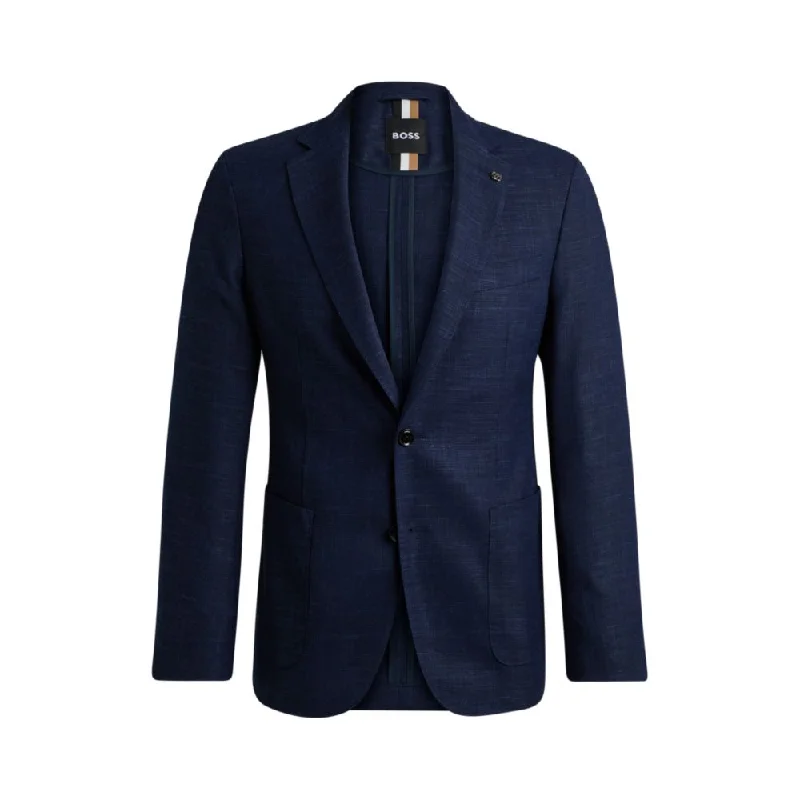 Slim-fit jacket in melange stretch cloth