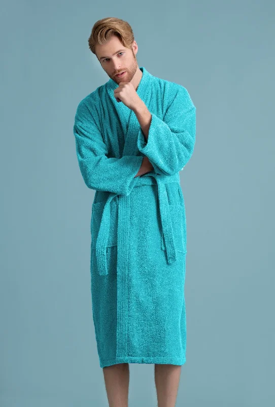 Men's robes with a shawl collar for added eleganceMen's Bathrobe Terry Cotton Loop, Turkish, Soft, Warm in 10 Men's robes with a shawl collar for added eleganceMen's Bathrobe Terry Cotton Loop, Turkish, Soft, Warm in 10