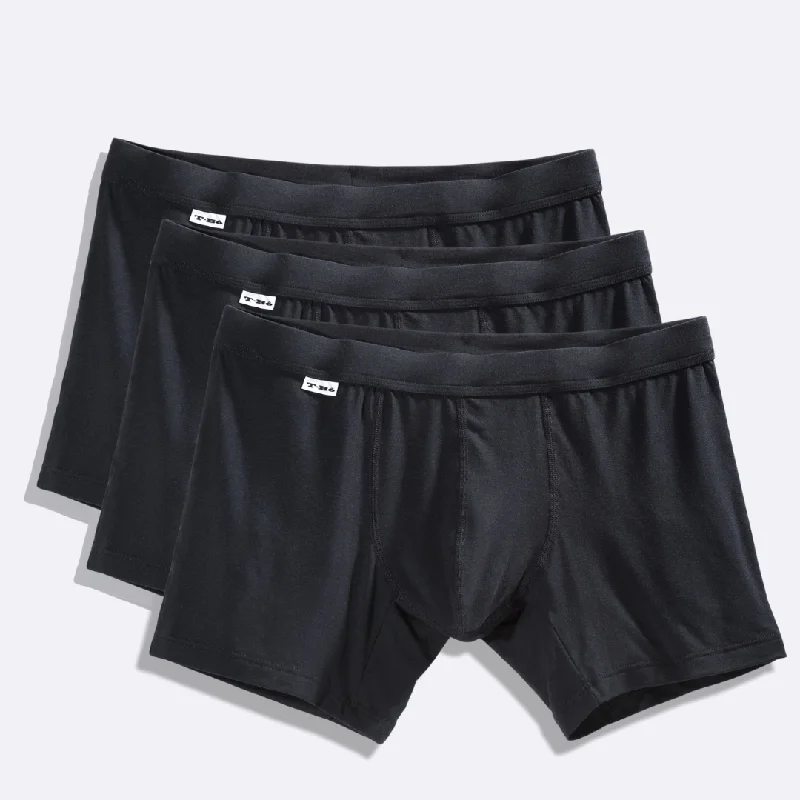 Men's boxer briefs with a tag - less design​The TBô Black Boxer Brief 3-Pack