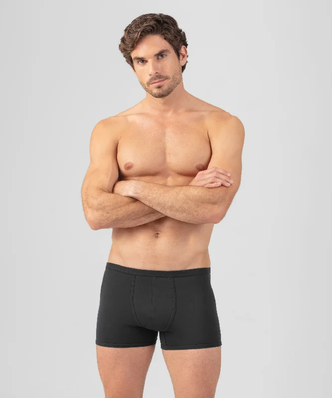Men's boxer briefs with a fly - front closure​Boxer Briefs: Black
