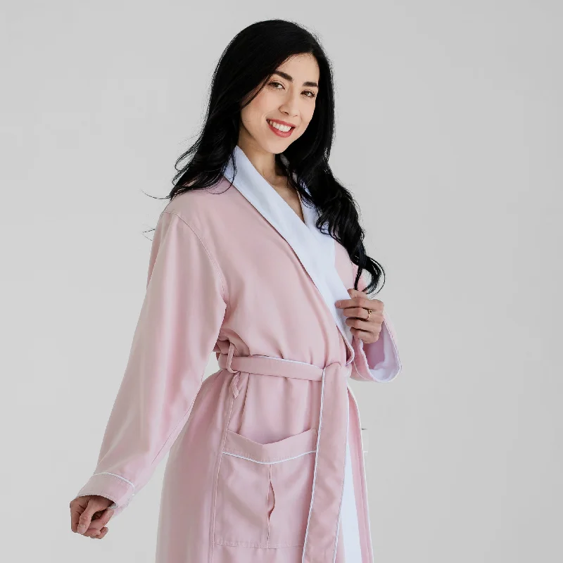 Men's long - length robes for maximum coverage​Classic Terry Cloth Spa Robe - Rose