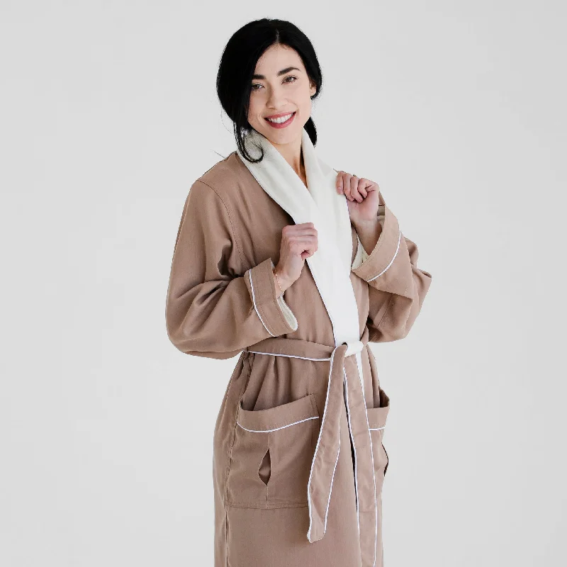 Men's robes with a button - front closure​Classic Terry Cloth Spa Robe - Sedona